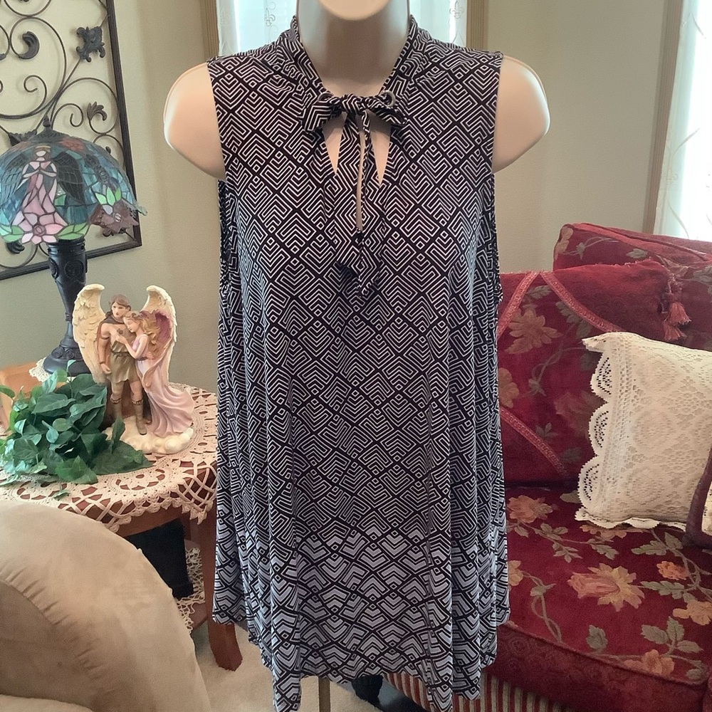 Rafaella tie front soft stretch knit Tunic TOP or short dress large New
